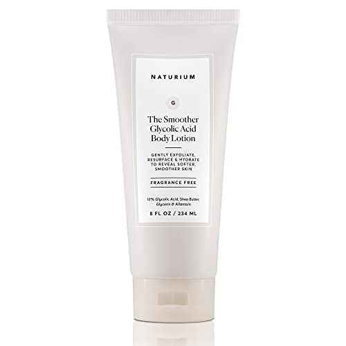 Naturium The Smoother Glycolic Acid Body Lotion, Resurfacing & Exfoliating Treatment, with 10% Glycolic Acid, 8 oz