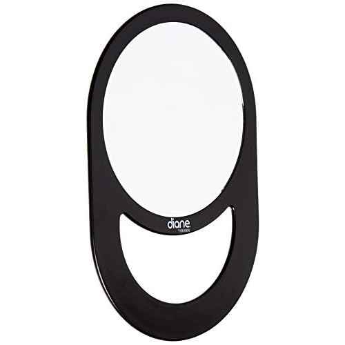 Diane Professional Quality Hand Mirror, Single Sided Hand Held Mirror with Handle for Salon, Barber, Grooming, Vanity, Shaving, and Travel, Medium, 7.5" x 11", Black