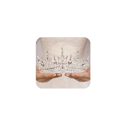 JWICOS Baroque Queen Crown for Women Rhinestone Crystal Wedding Crown Tiara and Crown for Costume Party Photography Wedding