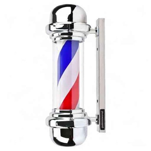 precious harvest Barber Pole,LED Light Source,Wall Mount,Red,Blue and White Barbershop Rotating Light Fixture,Classic Signs for Hair Salon,22.8 Inch