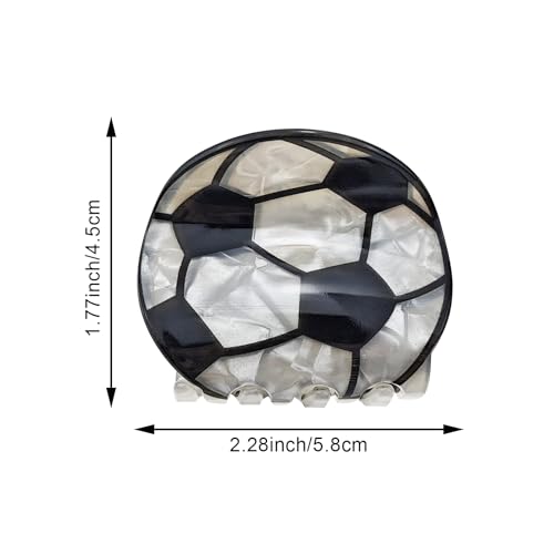 4 PACK Baseball Basketball Hair Claw Clips for Women, Bowling Football Hairpins, Medium Size Acetate Hair Clips, Non-Slip Sports Hair Barrettes Strong Hold Jaw Clips Hair Accessories for Women Girls