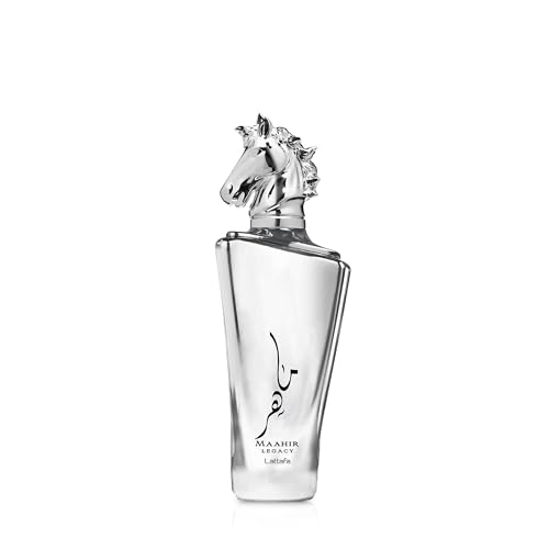 Lattafa Maahir Legacy - Aromatic Spicy, Citrus, Amber Wood - Eau de Parfum Long-Lasting Fragrance for Men, 3.40 Ounce / 100 ml