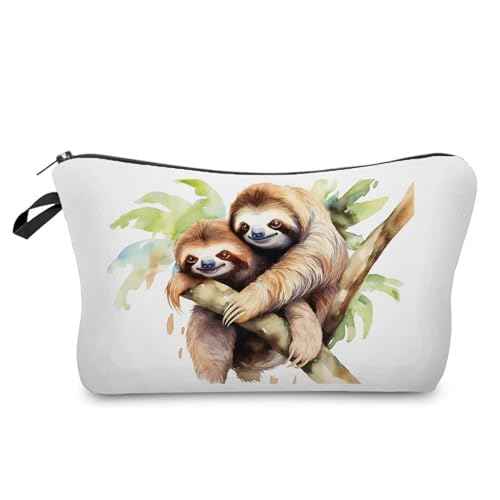 Lovely Sloth Makeup Bag Cute Small Organizer Zipper Pouch Lovely Sloth Cosmetic Bag Birthday Present for Women Friends
