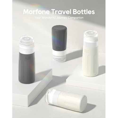 Morfone 16 Pack Silicone Travel Bottles Set for Toiletries TSA Approved Travel Containers Leakproof Squeezable Refillable Accessories 2oz 3oz Travel Essentials for Shampoo Lotion Liquids (BPA Free)