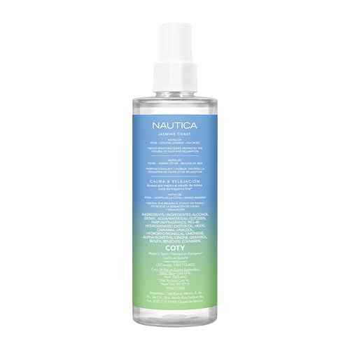 Nautica for Her Jasmine Coast Body Mist, 8.4 Fl Oz (Pack of 1), Notes of Pear, Jasmine, and Musk, Women's Fragrance, Long Lasting, Mood-Boosting Fragrance, Vegan Formula