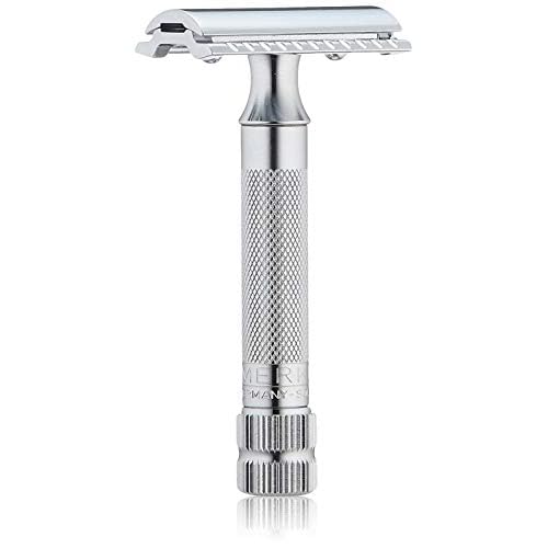 G.B.S Men's Shaving Set With Classic 178 Safety Razor, Shaving Brush Chrome Handle, Stainless Steel Brush Razor Stand, Shaving Bowl With Soap Grooming Kit for Men