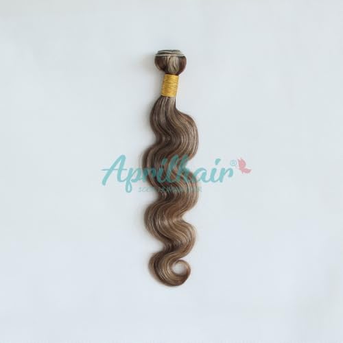 8A Machine Double Weft Raw Brazilian Virgin Human Hair Extensions Highlight P4/27 Brown Honey Blonde Body Wave 3 Bundles 10" 12" 14"