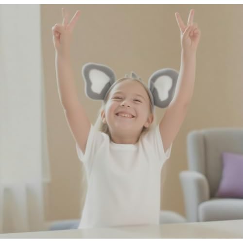 jojofuny 2pcs Koala Ear Headband - Koala Hair Hoop, Plush Animal Headbands, Halloween Christmas Festival Animal Theme Party Cosplay Costume Headwear