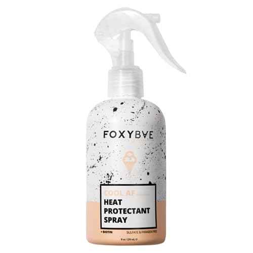 FoxyBae Heat Protectant Spray - Thermal Hair Styling Mist for Curling Iron & Blow Dryer - Prevents Frizz, Damage & Breakage, 8oz