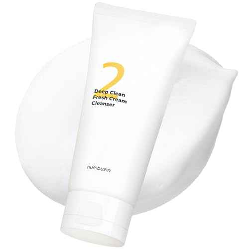 numbuzin No.2 Cleansing Foam | Deep Clean Fresh Cream Cleanser | Foam Cleanser, Gentle Exfoliation, Deep Cleansing, Natural Ingredients | Blackheads, Excess Oil, Dead Skin Cells | 4.05 fl. oz.