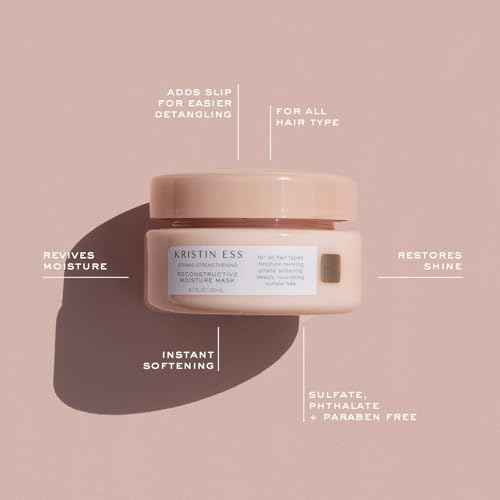 Kristin Ess Hydrating Deep Conditioner Protein Hair Mask - Shea Butter + Coconut Oil Hair Treatment for Dry Damaged Hair - Deep Conditioning, Strengthening, Softening, Anti-Frizz - Pear + Amber Scent