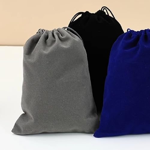 Aestivate 8 Pack Large Velvet Drawstring Pouch, Velvet Bag 8¡¿10 Inch Storage Bag Cosmetics Pouches Dust Bag 8 Pieces(Dark Grey)