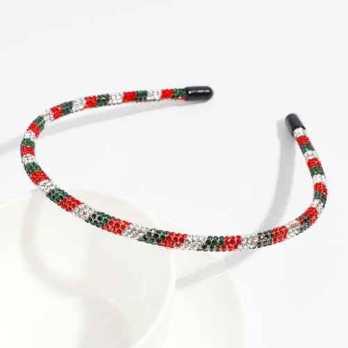 Soochat Christmas Rhinestone Headbands Xmas Crystal Hairband Merry Christmas Headband Hair Hoop Holiday Party Hair Accessories for Women Girls