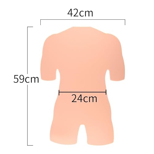 Full Back Tattoo Practice Skin - Soft Silicone, Both Sides, 6mm Thick, White, Water Repellent, Adult