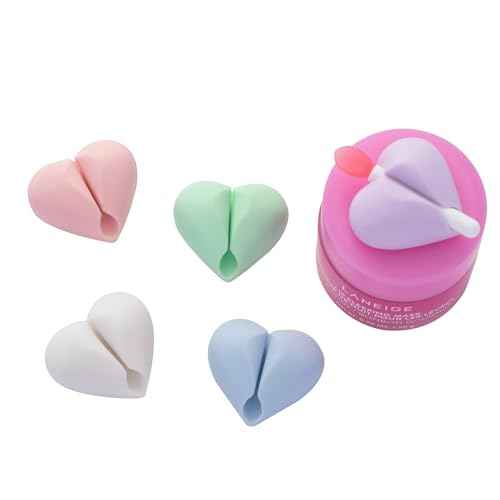 Lip Brush Holder,Lip Balm Brush Organizer Compatible with LANEIGE Lip Sleeping Mask,Silicone Sleeve Protector Cover for Lip Brushes(White & Pink & Purple)