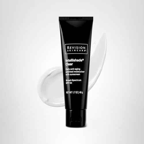 Revision Skincare Intellishade® Clear SPF 50, Anti-Aging Sunscreen for Face, Oil-Free Daily Moisturizer with SPF, Peptides & Vitamin C, Invisible Hydrating Broad-Spectrum Sunscreen, 1.7 oz