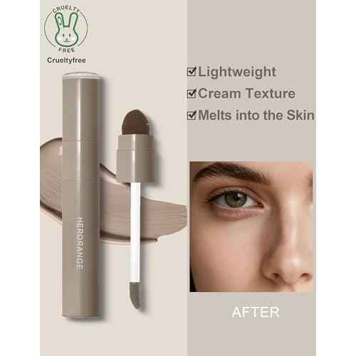 Cool Toned Liquid Contour Stick£¬Grey Nose Contour with Brush for Fair Pale Light Olive Skin,Long Lasting Cream Bronzer Gray, Blendable Lightweight Contouring Makeup Vegan & Cruelty-Free#01