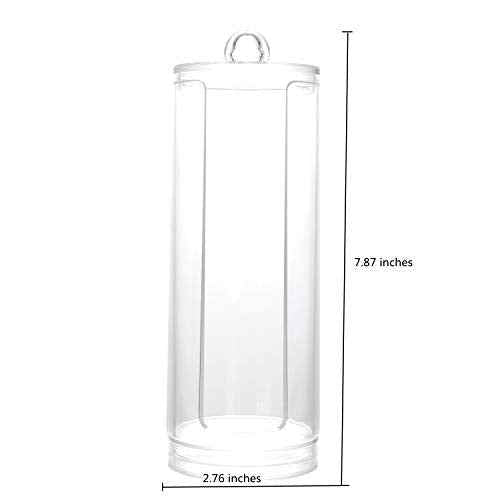 Cosmetic Cotton Pad Holder - Acrylic Makeup Remover Organizer with Dispenser & Storage Rack