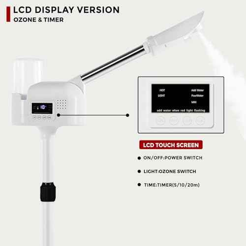 Professional Facial Steamer On Wheels for Esthetician, Touch Screen Vaporizador Facial Steamer with Hot Mist&Timer Function, Spa and Home Use