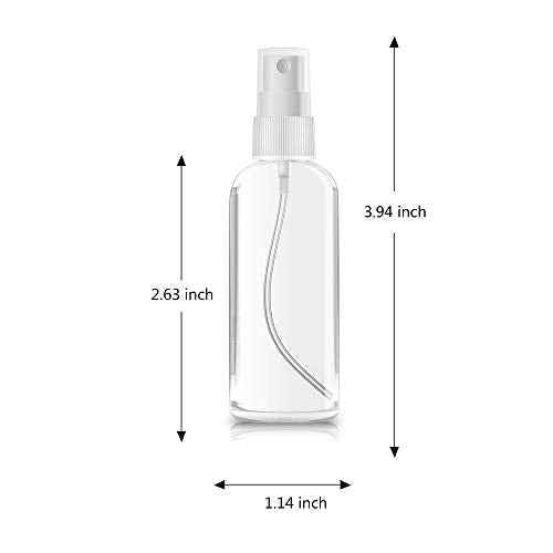 ZEROFIRE 2 Pack Spray Bottles 1oz Clear Plastic Empty Refillable Mini Spritzer for Travel, Cleaning, Gardening, Skin Care Atomizer for Essential Oils, Perfume