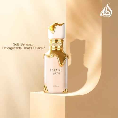 Lattafa Eclaire - Vanilla, Caramel, Sweet, Floral - Eau de Parfum Long-Lasting Fragrance for Women, 3.40 Ounce / 100 ml