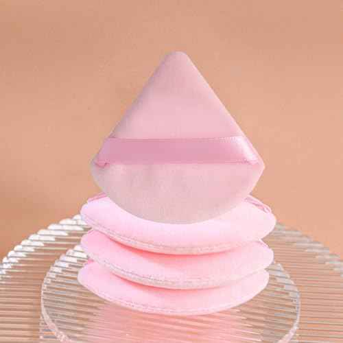 24 Pcs Triangle Powder Puff, Cotton Makeup Puff, Washable Face Powder Puff (24LP), Christmas Gifts Stocking Stuffers for Women Girls