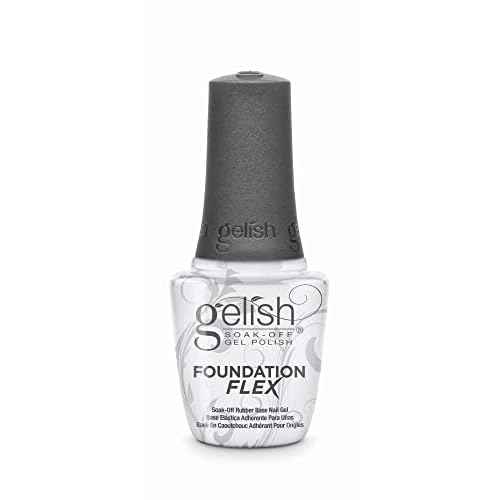 Gelish Foundation Flex ? Flexible Base Coat for Nails, Ridge Filling, & Perfect Protection, Soak-Off Rubber Base Gel Nail Kit for Long-Lasting Nail Strength and Flexibility (Clear, 15mL)