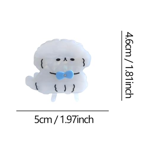 Bichon Frise Dog Hair Clips,Small Claw Clips for Girls,Acetate Hair Clips for Women,S12