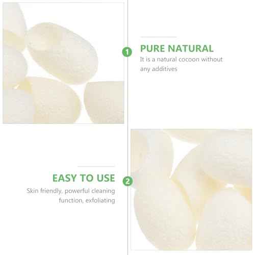 Minkissy 100 Pcs Natural Silkworm Cocoons Face Silk Ball Cocoons for Facial Care