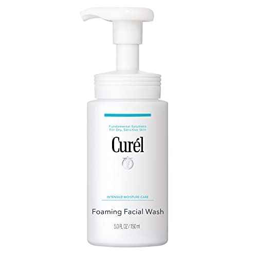 Curel Japanese Skin Care Foaming Facial Wash, Face Wash for Dry, Sensitive Skin, Cleanses and Protects Natural Ceramides, pH Balanced, Fragrance & Alcohol Free Facial Cleanser, Step 2 of 2, 5 Fl Oz