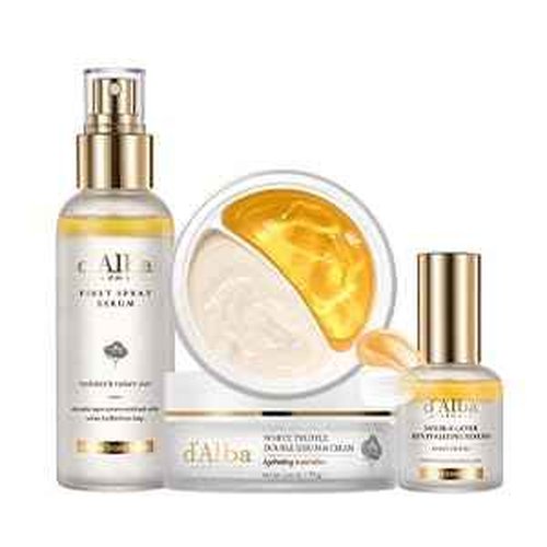 d'alba Piedmont Best Seller Trio: White Truffle First Spray Serum, Double Serum & Cream, and Double Layer Revitalizing Serum for daily routine, long lasting hydration skin care