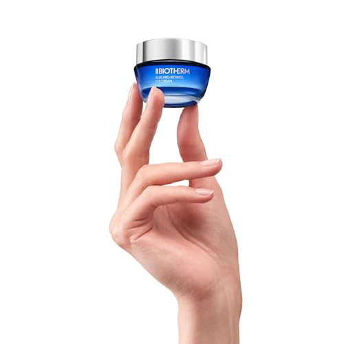 Biotherm Blue Pro-Retinol Wrinkle Smoothing Eye Cream, Anti-Wrinkle and Dark Circles Eye Care with Biotech Plankton & Pro-Retinol, Smoothes and Brightens, Ophthalmologically Tested, Vegan, 0.5 Fl. Oz
