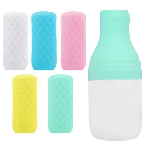 5 Pack Travel Essentials Accessories Silicone Bottle Covers, Cruise Essentials, Beach Vacation Essentials for Women Men, Elastic Sleeves for Leak Proofing, Fit Travel Size Bottles Toiletries