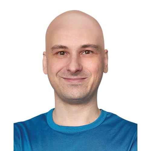 Kangaroo Latex Bald Cap for Adults - Beige Realistic Head Skin Bald Cap Wig for Men and Women - Halloween Costume Makeup Accessory for Theater, Cosplay and Dressup Apparel