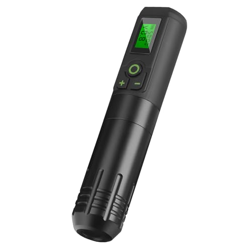 GEEKERA Wireless Tattoo Gun Machine, Rotary Cartridge Tattoo Pen Professional with 2000mAh Battery Supply, 6-8h Long Time, Powerful Motor, Large LCE Display, for Professionals and Beginners