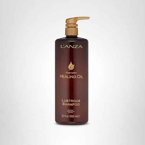 L'ANZA Keratin Healing Oil Shampoo Hydrating Cleanse, Boosts Softness, Adds Lustrous Shine, Anti-Frizz, Color Safe, Strengthening Anti-Humidity Strengthening Care, Sulfate Free (32 Fl Oz)