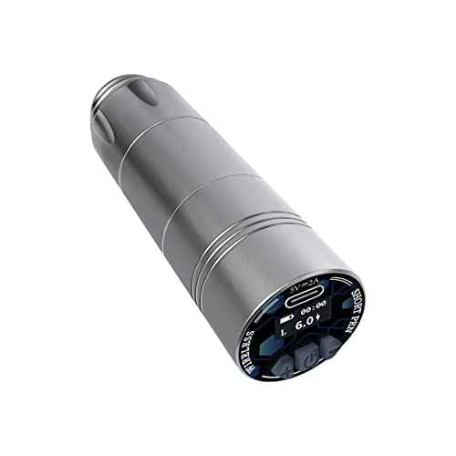 BRONC Tattoo Machine Rotary Short Pen Style Supply Coreless Motor 1,250mAh Battery Power (4.0mm Stroke) Grey