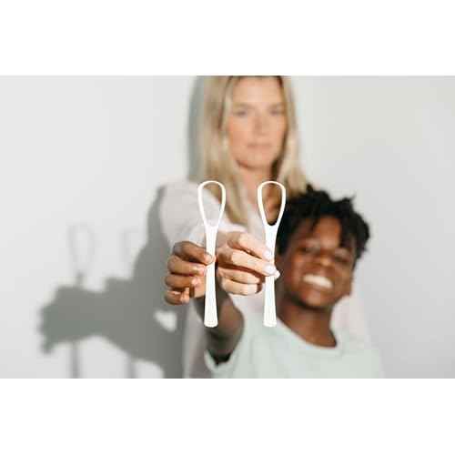 Ergonomic Tongue Scraper - Dentist-Developed Tongue Cleaner for Adults - Gentle Stylish Tongue Scrubber for Oral Care, Dental Hygiene - Large