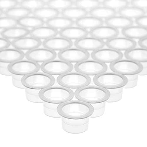 Stockroom Plus Medium Disposable Tattoo Ink Caps - Crystal Clear Ink Cups - Stable Wide Base Plastic Caps - Cup Organization & Tattoo Supply Organizer - 1000 Pack, 12mm ID/17mm OD/11mm H