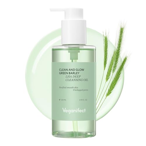 Green Barley Light Cleansing Oil, Hydrating Daily Cleanser for Sensitive Skin, Blackhead Remover, Korean Vegan Skin Care, 6.93 Fl Oz
