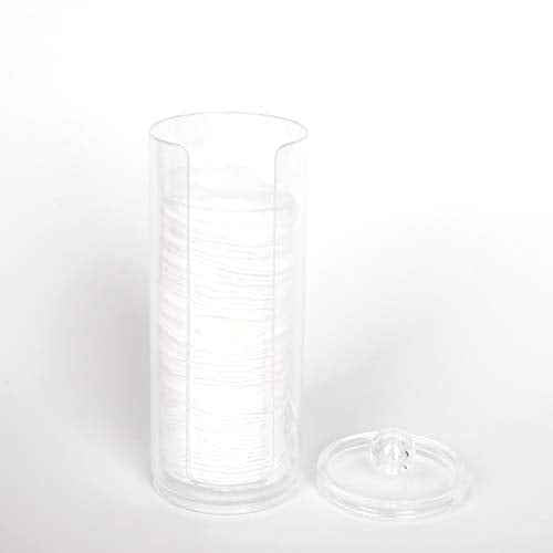 Cosmetic Cotton Pad Holder - Acrylic Makeup Remover Organizer with Dispenser & Storage Rack