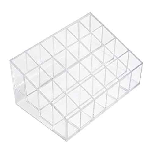 Transparent Cosmetic Makeup Organizer Clear 24 Lattices Lipsticks Cosmetic Lotion Makeup Organizer Storage Display Holder Stand