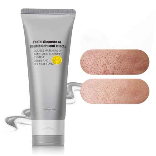 Gentle Exfoliating Face Wash for Deep Pore Cleanser and Blackhead Removal, Facial Cleanser for Oily Skin & Sensitive Skin, Double Cleansing Daily Facial Wash with Hyaluronic Acid + Glycerin, 3.52 Oz