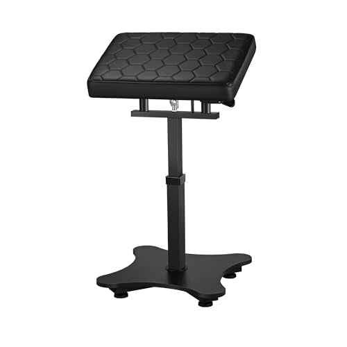 POARMEEY Tattoo Arm Rest Hydraulic System Adjustable Height with Wood Grain Base Stable and Durable