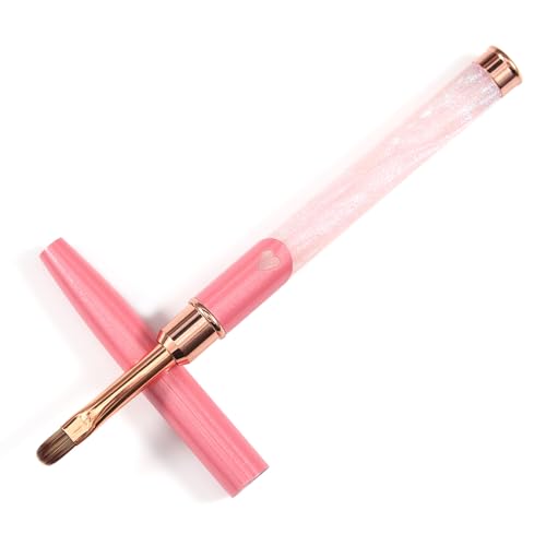 SILPECWEE Acrylic Nail Brush, Oval Shaped Nail Extension Brushes Builder Gel Nails Design Tools Pen Acrylic Powder Nail Art Brush Professional Manicure Pedicure