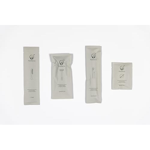 PackSavvy Travel Size Toiletries | 12 Piece Box | Sets of 3 | Disposable Toothbrush, Razor, Comb and Cotton Swabs Set | Travel Essentials | Air bnb Essentials