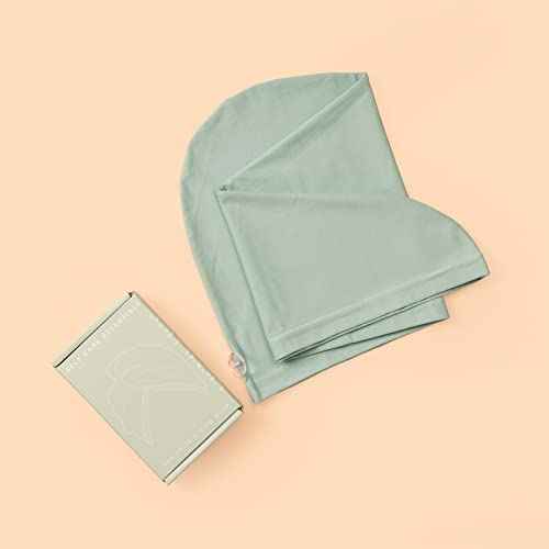 Tee Shirt Drying Wrap, Frizz Free, Soft & Lightweight&Flexible, Hair Drying Turban, Gentle Drying Towel Wrap with Button, for Long Hair (Sage)