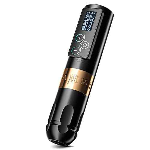 Ambition Vibe Tattoo Machine - Rotary Cartridge Battery Pen with 2400mAh Touch Buttons LED Digital Display Wireless Power Brushless Motor Tattoo Equipment Supply for Professional Artists and Beginners