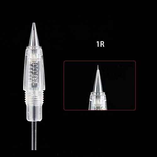 10PCS 1RL Permanent Makeup Clear Tattoo Needle Cartridges for Eyebrow Tattoo Machine (1R)