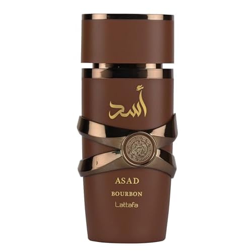 Lattafa Asad Bourbon for Unisex Eau de Parfum Spray, 3.4 Ounce / 100 ml